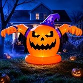 12.2 FT Halloween Inflatables Decorations Outdoor - Giant Pumpkin Blow Ups | Yard Decoration with Built-in LEDs for Halloween Party Outdoor & Indoor Yard Garden Lawn Decor