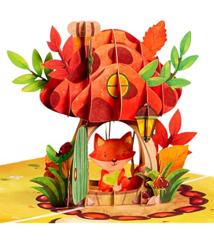 Giftzie Carte D'anniversaire élégante Et Romantique Pour Partenaires – Renard Moon Love – Lettre Mignonne Pour Mari/femme, Petit Ami/petite Amie – Anniversaires, Saint-Valentin Ou Juste Parce – A5