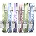 [Apple MFi Certified] 6Pack 3/3/6/6/6/10 FT iPhone Charger Nylon Braided Fast Charging Pastel Cute Colors Lightning Cable Compatible iPhone 14 Pro/13 mini/13/12/11 Pro MAX/XR/XS/8/7/Plus/6S