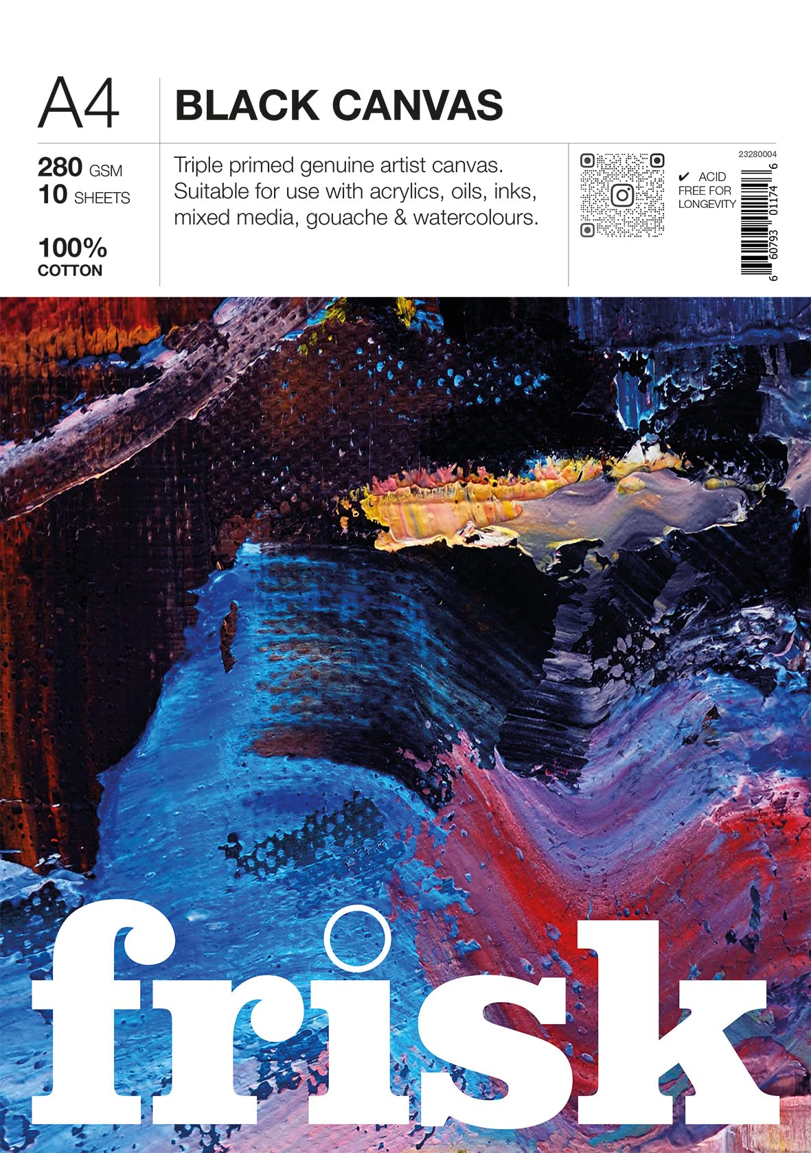 Frisk Black Canvas Pad 280gsm 10sheets A4 (23280004)