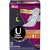 Amazon Com U By Kotex Security Ultra Thin Feminine Pads With Wings Overnight Unscented 28 Count Everything Else