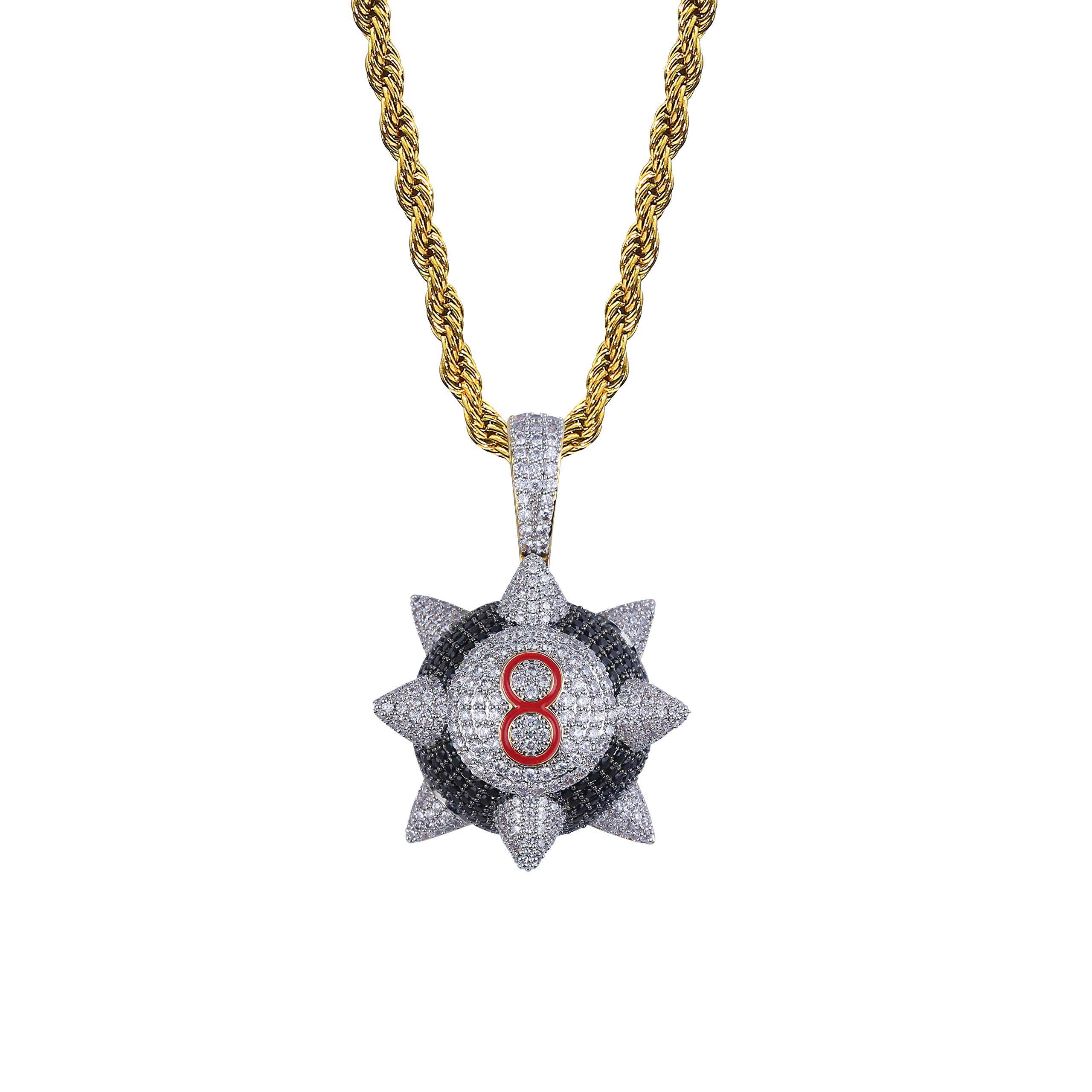 Buy Mens 14K Gold Inspired Spike 8-Ball 