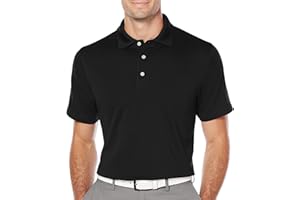 PGA TOUR Men's Airflux Solid Mesh Short Sleeve Golf Polo Shirt