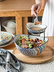 YHOSSEUN Chip and Dip Serving Set, 2 Tierd Serving