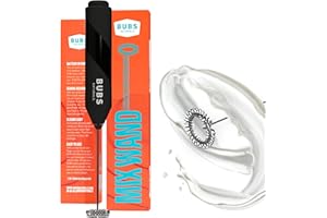 BUBS Naturals Mix Wand - Handheld Milk Frother - Lattes, Coffee, Cappuccino, Frappes, Hot Chocolate Blender - Portable Protein Powder, Omelet, Egg, Shakes, Smoothies Mixer - Food Grade Stainless Steel