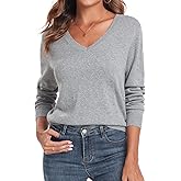 QUALFORT Women's Sweater 100% Cotton Long Sleeve Pullover Sweater Soft Lightweight Knit Tops 2026
