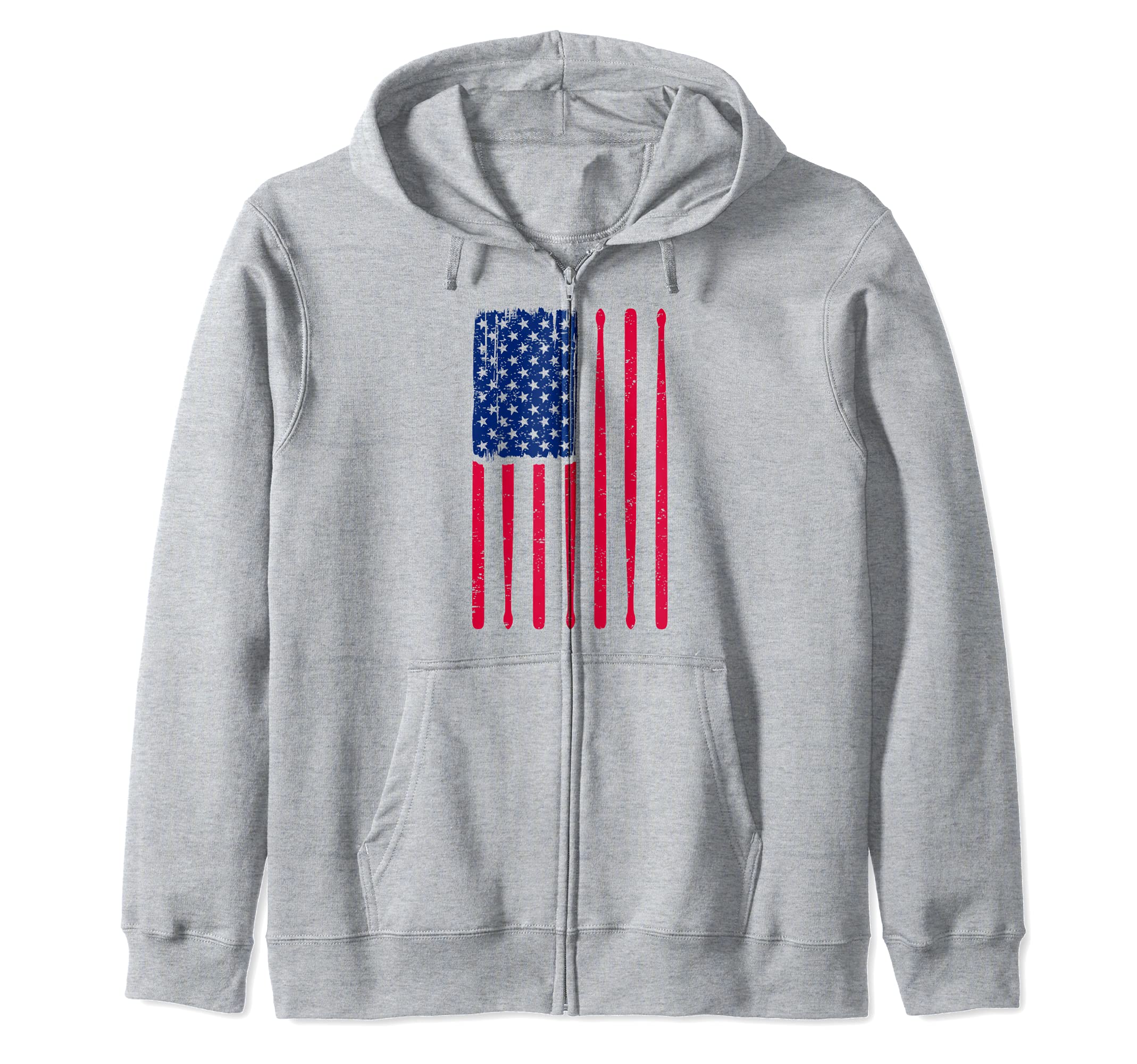 Patriotic Drummer Drumming Drums Percussion I American Flag Zip Hoodie
