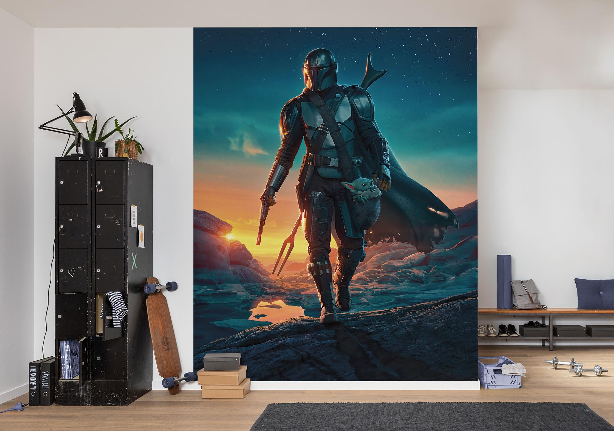 Komar Star Wars Non-Woven Photo Wallpaper - The Mandalorian Gunslingers - Size 200 x 250 cm - Children's Bedroom Wallpaper