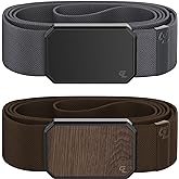 Groove Life Black/Stone and Walnut/Brown Groove Belt Loadout Men's Stretch Nylon Belt with Magnetic Aluminum Buckle, Lifetime Coverage - Medium