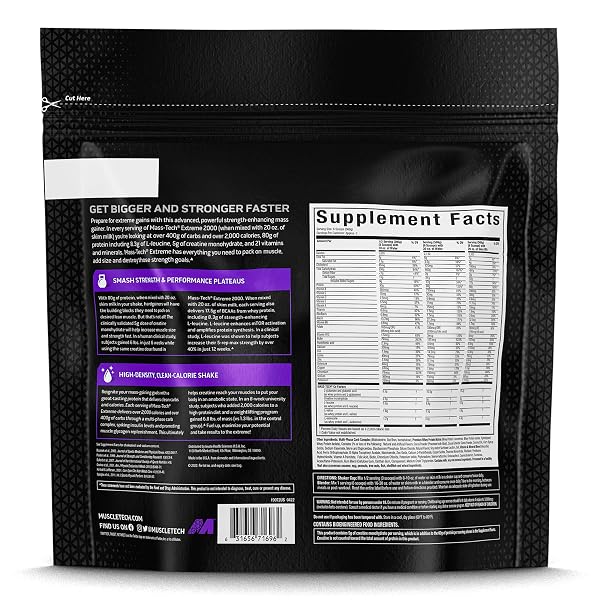 MUSCLETECH HIGH-PROTEIN MASS GAINER (TRIPLE CHOCOLATE BROWNIE, 6LB) – MASS TECH EXTREME 2000 MASS GAINER PROTEIN POWDER SUPPLEMENT – WEIGHT GAINER FOR INCREASE MUSCLE, ENHANCED RECOVERY & STRENGTH