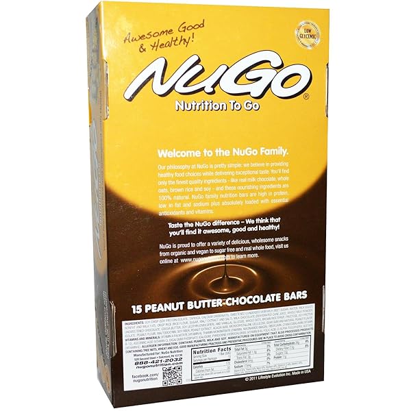 NUGO PROTEIN BAR, PEANUT BUTTER, 11G PROTEIN, GLUTEN FREE, 15 COUNT