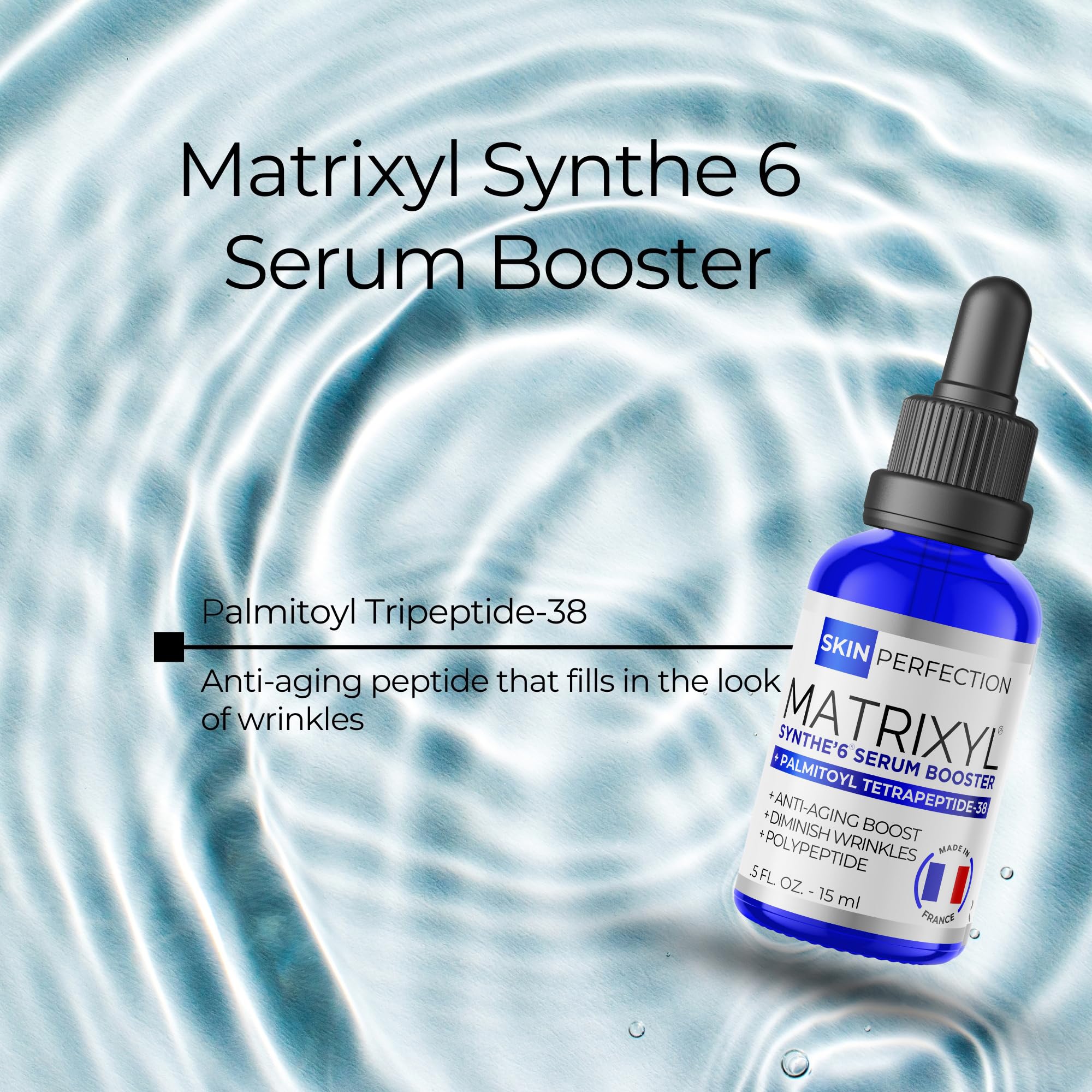 Skin Perfection Matrixyl Synthe 6 Palmitoyl Tetrapeptide 38 DIY Anti-Aging Serum Youth Boost Wrinkle Filler Crow's Feet Laugh Lines on Forehead S-6 6000 Skin Perfection .5 oz, 300 drops