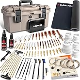 GLORYFIRE Deluxe Universal Gun Cleaning Kit - Highly Effective Cleaning Solutions for Hunting and Shooting - Portable/Compact - Brown