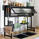 ASIEIT Dish Drying Rack, 3-Tier Over The Sink Dish Drying Rack, 33.5" Over Sink Dish Rack for Small Kitchen, Space-Saving Dis