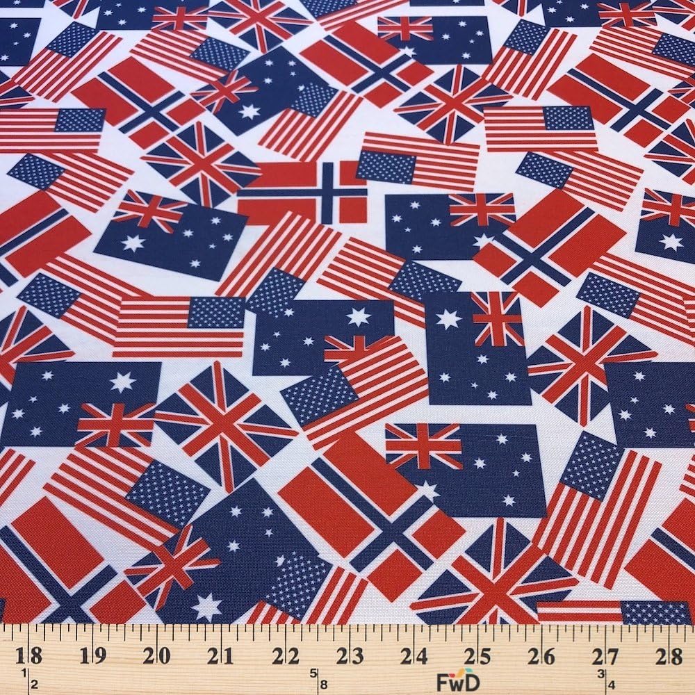 Printed Canvas Fabric Waterproof Outdoor 60" Wide 600 Denier Sold by The Yard (Flags
