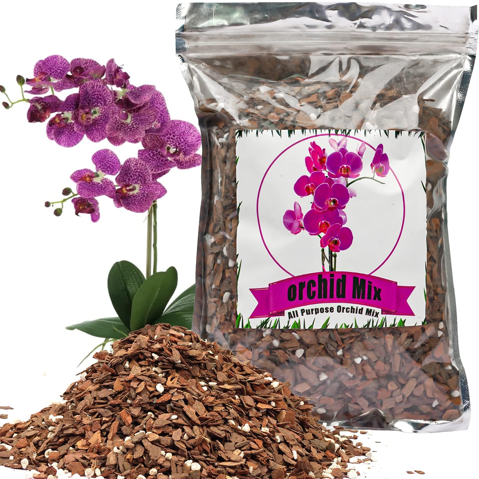GOTVUGE All Purpose Orchid Soil Potting Mix 4L - Orchid Bark & Organic Perlite for Plants - Long-Lasting Optimal Drainage and Aeration