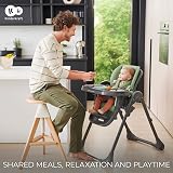 Kinderkraft Tummie 2-in-1 High Chair & Bouncer Grey view 2