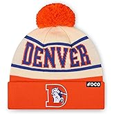 FOCO NFL Unisex-Adult NFL Retro Team Logo Heritage Stripe Pom Beanie Hat