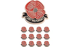 DISCAO 12/25/50/100PCS Poppy Flower Brooch Pins Lapel Pin Memorial Day Lest We Forget enamel Poppy Pin Red Black Poppy Pin Poppy Badge