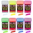 Glow in The Dark Fabric Paint - Pack of 8 Neon Fabric Paint Colors for Clothes & Textiles - UV and Blacklight Clothing Paint for Halloween Costumes, Easter Egg Painting Decoration - 20 mL