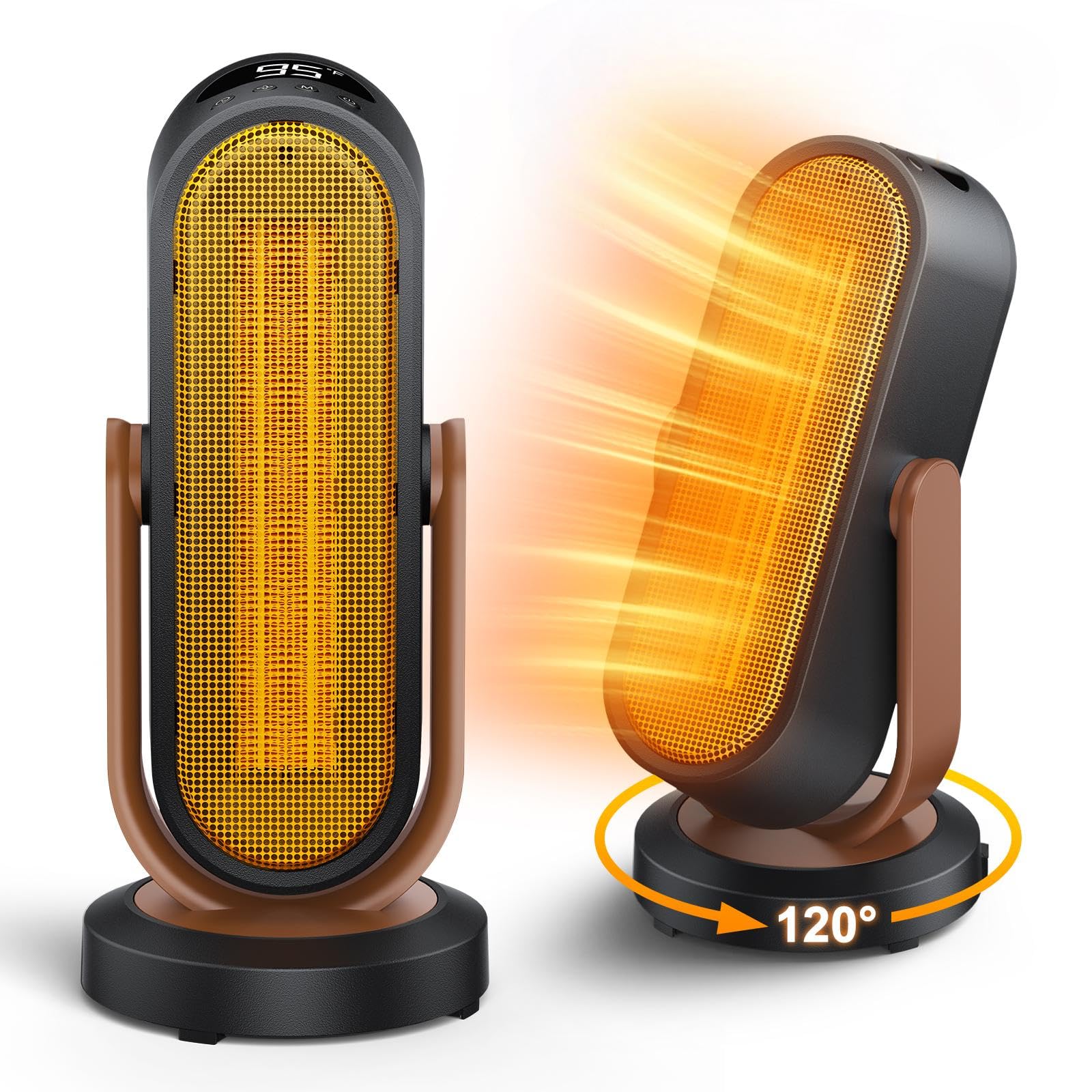 1500W PTC Ceramic Space Heater With Thermostat & Remote – Portable, Oscillating, Timer