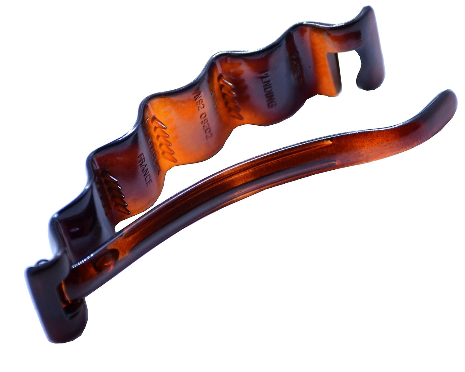 Parcelona French Crinkled Tortoise Shell Large Metal Free Hair Clip Barrette for Thick Hair for Women and Girls : Beauty