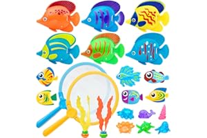 Korlon Tec 23 Pcs Pool Toys for Kids, Bath Toys Dive and Grab Fishing Game Set, Diving Toys for Summer Pool Swimming Bath Time