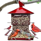 Meleave Bird Feeders for Outdoors, 6.5 lbs Large Capacity Metal Mesh Wild Bird Feeder for Cardinal Finch Chickadee and Wild B