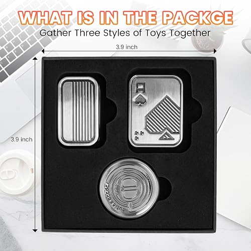 Fidget Slider Haptique TDAH – Moyeu Creux Métal Argent/noir – Anti-stress Pour Adulte, Bureau, Voyage