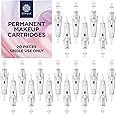Stylia 20 Piece Permanent Makeup Cartridges for Microshading, Lip Lining, Detailing, Eyeliner & Eyebrows - Clear, Sharp, Disposable & Easy to Install - 1RL For Lining & Shading