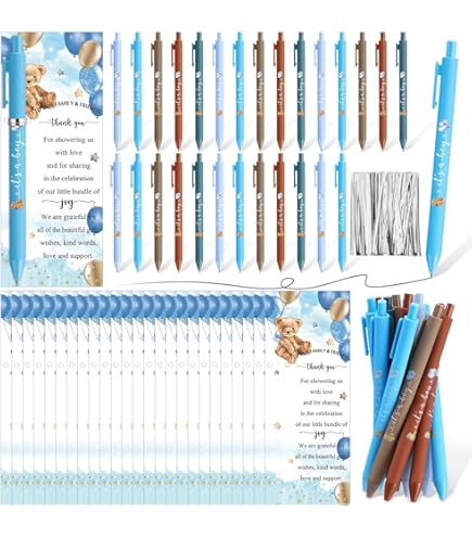 Geyoga 50 Sets Baby Shower Bookmark Favors 50 Baby Shower Pen It's A Girl Ballpoint Pen 50 Bookmarks And Organza Bags Favors For Guests Prizes Girl Boy Gender Reveal(Pink - View #9