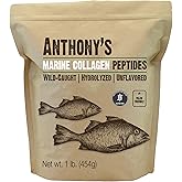 Anthony's Hydrolyzed Marine Collagen Peptides, Gluten-Free, Paleo and Keto Friendly, Unflavored, 1-Pound