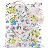KUIYAI Magic Bus Inspired Tote Bag Teacher Appreciation Canvas Bag Frizzle Teacher Coquette Bus Lover Gift (MagicSchoBusToteS)