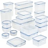 Lock &amp; Lock Airtight Food Storage Containers with Lids, 38-Piece Set | BPA-Free, Airtight Seal, Dishwasher Safe, Great for Pantry Organization and Meal Prep, in Clear