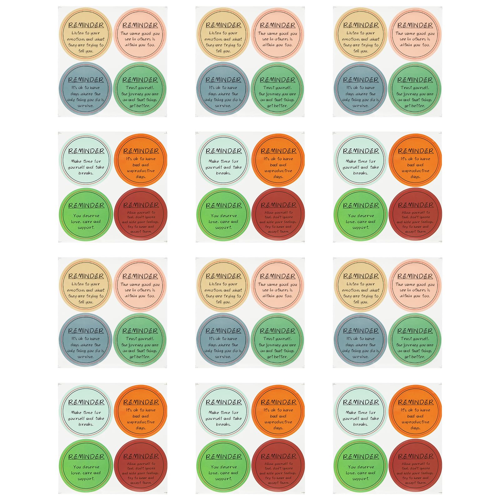PATIKIL Mental Health Awareness Stickers, 48 Pack Reminder Decals Phone Computer Sign