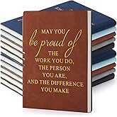 Roowest 20 Pcs Employees Appreciation Gifts A5 Leather Notebooks May You Proud of The Work Journals Bulk Thank You Gifts for Valentines Team Teachers Coworker Volunteers Social Worker(Novel)