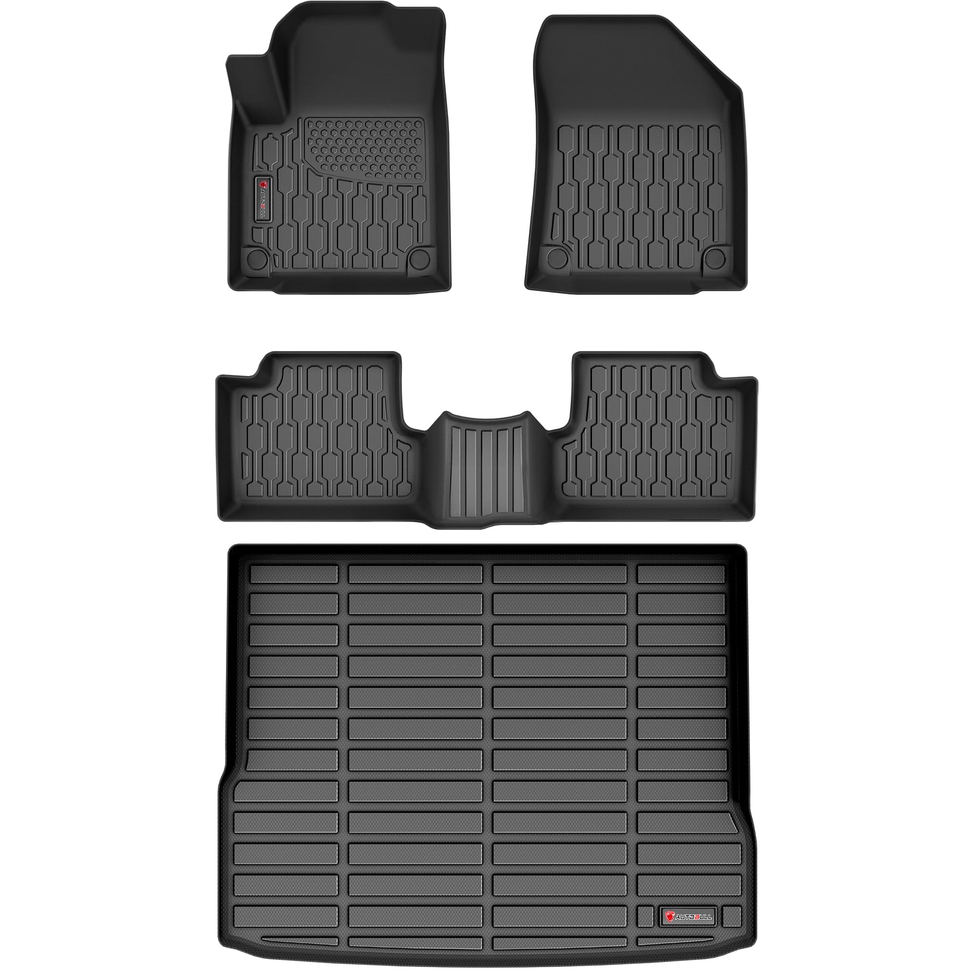 Photo 1 of AUTOBULL Floor Mats & Cargo Liner Compatible with 2019-2023 Jeep Cherokee (Not for Grand Cherokee) Cargo Mat, Full Set All Weather Protection 1st, 2nd Row Car Liners & Trunk Mat, Black