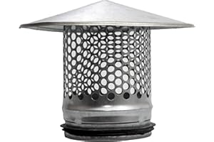 Vent Systems 4" Inch Round Chimney Cap Galvanized Steel for All Weather Conditions Top Round Exhaust Cap with Rubber for Perfect Insulation Roof Vent Cap Vent Cover 4 Inch 100 mm