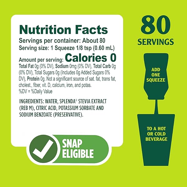 SPLENDA STEVIA LIQUID ZERO CALORIE SWEETENER DROPS, 1.68 OUNCE BOTTLE (PACK OF 1)