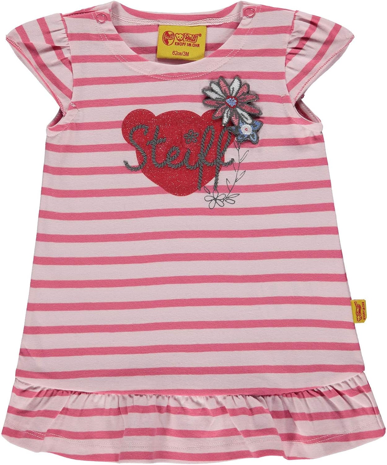 Steiff Baby_Girl's Kleid Flügelarm Dress, MultiColoured (Y/D Stripe