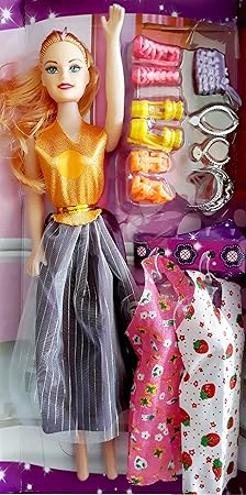 SUPER TOY Fashionable Doll Designer Dress and Accessories for Girls