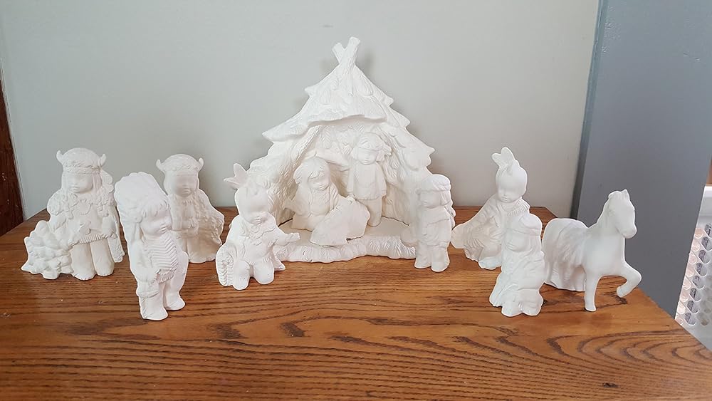 Native American Children Themed Nativity Set 18 Piece