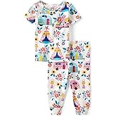 The Children's Place baby-girls And Toddler 100% Cotton Short Sleeve Top and Pants,2 Piece Pajama Set