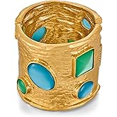 HUAYUNFANG Chunky Hammered Gold Bracelet for Women Heavy Duty Gold Bangle Bracelets Vintage Bold Statement Bracelet Jewelry