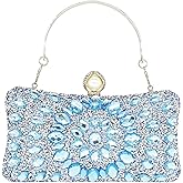 MAIRLOM Rhinestone Clutch Purses for Women Evening Wedding Formal - Pearl Clasp Handbag Crystal Gemstone Bag for Party Prom
