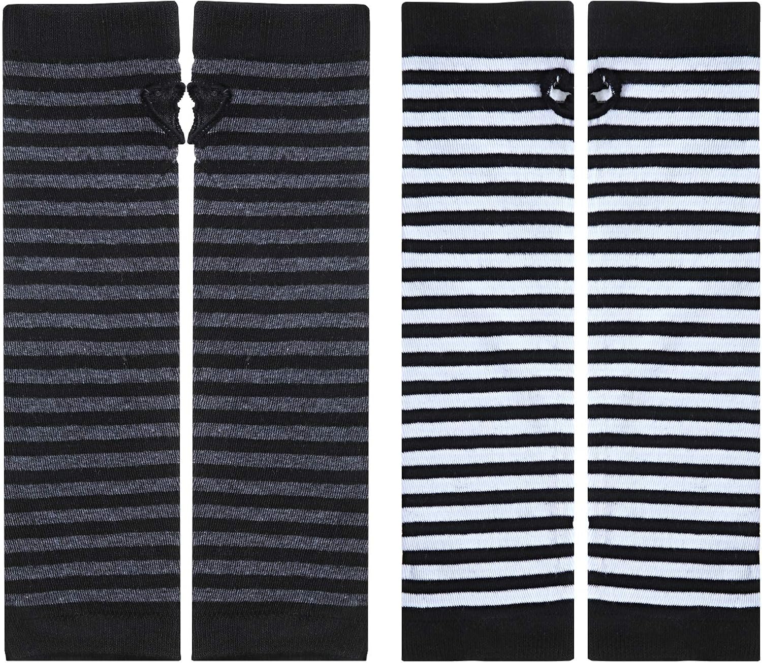 6 Pairs Women Long Fingerless Gloves Knit Arm Warmer Thumb Hole Stretchy Gloves (Stripe Series) at  Women’s Clothing store