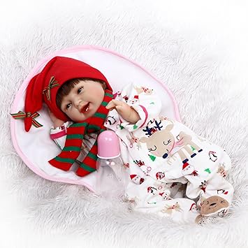 iCradle 22 55cm Crafted Soft Vinyl Silicone Lovely Handmade Real Life Like Reborn Baby Doll Realistic Looking Newborn Dolls Free Magnet Pacifier Alive Xmas Gift Unwashable