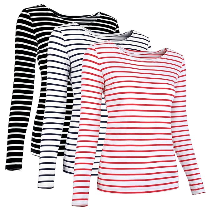 maglia a maniche lunghe a righe