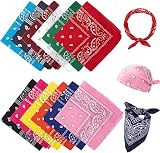 Vinuwu 12 Pack Bandana 22x22 Inch Vintage Paisley Head Scarf Nylon view 1
