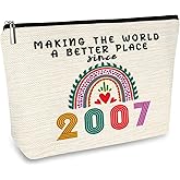 Happy 19th Birthday Decorations for Girls, 19th Birthday Gifts for Girls, Her, Sister, Daughter, Niece, Funny 2007 Gifts for 19 Year Old Girl, 19 Year Old Girl Christmas Gifts, Cosmetic Travel Bag